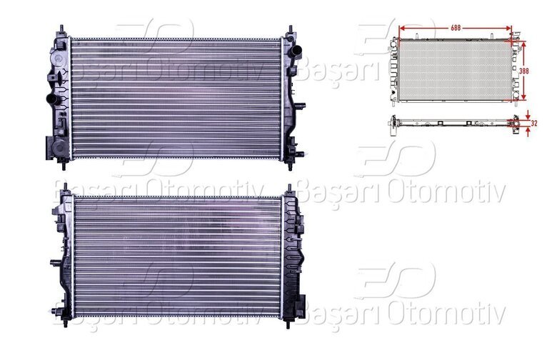 SU RADYATORU MEKANIK MT 688X388X32