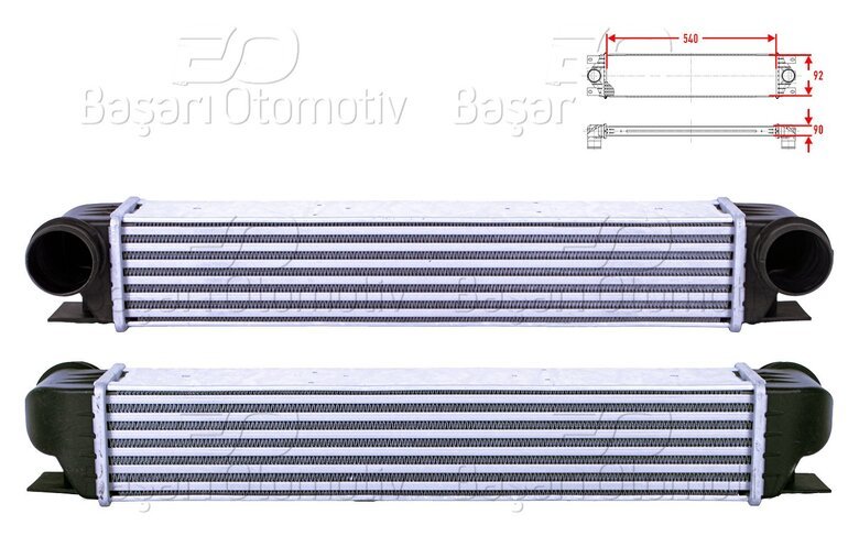 TURBO RADYATORU (INTERCOOLER) 540X92X90