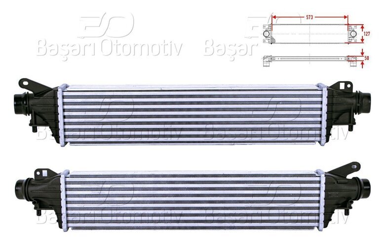 TURBO RADYATORU (INTERCOOLER) 573X127X50