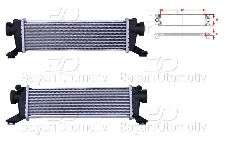 TURBO RADYATORU (INTERCOOLER) 395X115X30