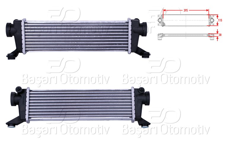 TURBO RADYATORU (INTERCOOLER) 395X115X30