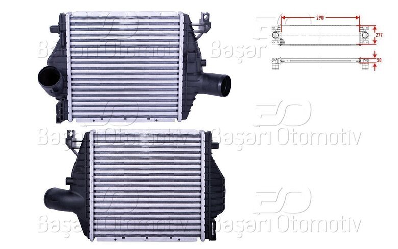 TURBO RADYATORU (INTERCOOLER) 290X277X50