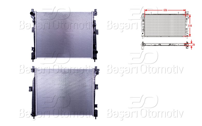SU RADYATORU BRAZING MT 636X518X26