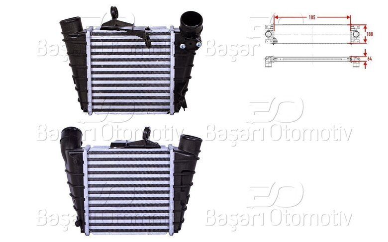 TURBO RADYATORU (INTERCOOLER) 185X188X64