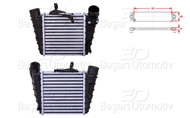 TURBO RADYATORU (INTERCOOLER) 185X188X64