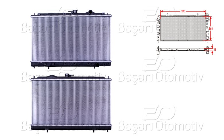 SU RADYATORU BRAZING MT 375X668X16