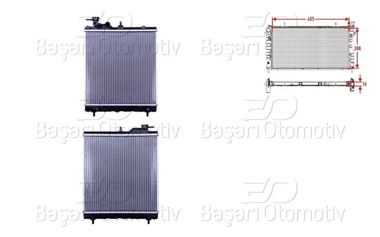 SU RADYATORU BRAZING MT 405X388X16