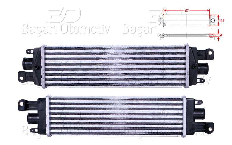 TURBO RADYATORU (INTERCOOLER) 407X114,5X40