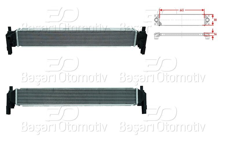 TURBO RADYATORU (INTERCOOLER) 645X88X56