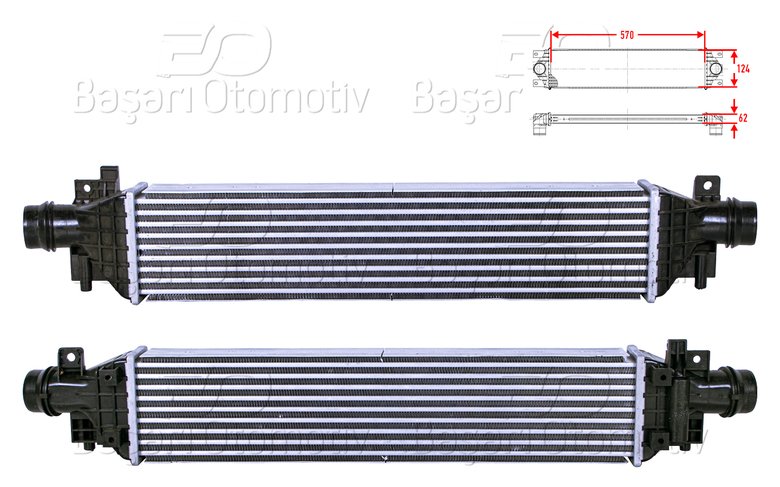 TURBO RADYATORU (INTERCOOLER) 570X124X62