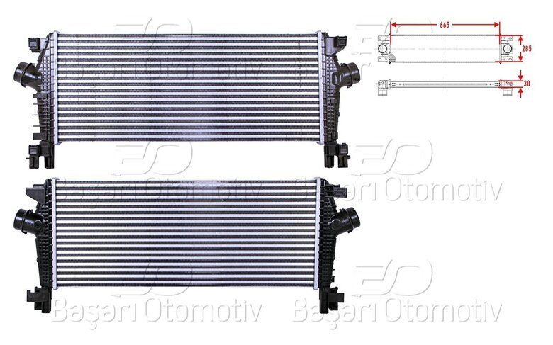 TURBO RADYATORU (INTERCOOLER) 665X285X30