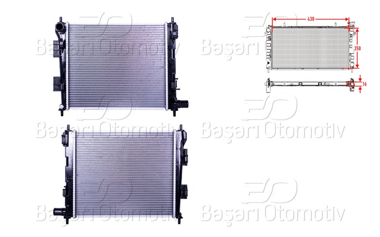 SU RADYATORU BRAZING MT 430X358X16