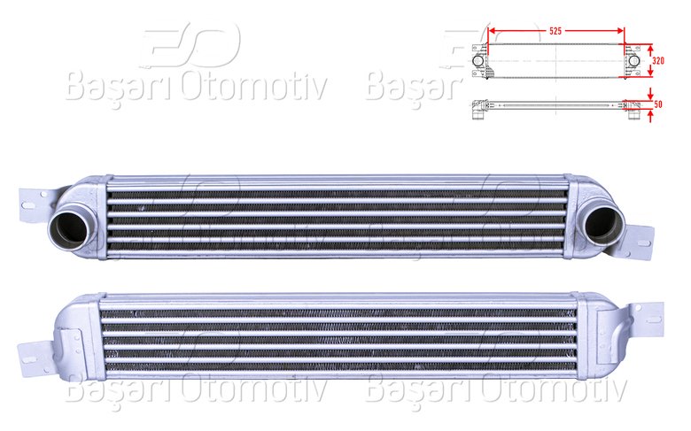 TURBO RADYATORU (INTERCOOLER) 525X320X50