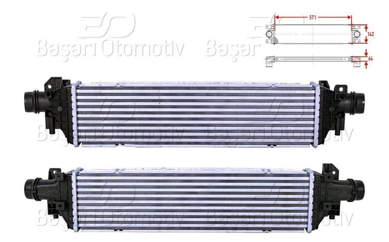 TURBO RADYATORU (INTERCOOLER) 571X142X64