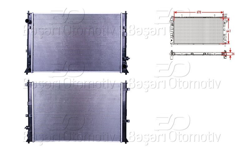 SU RADYATORU BRAZING MT 670X441X26 MM