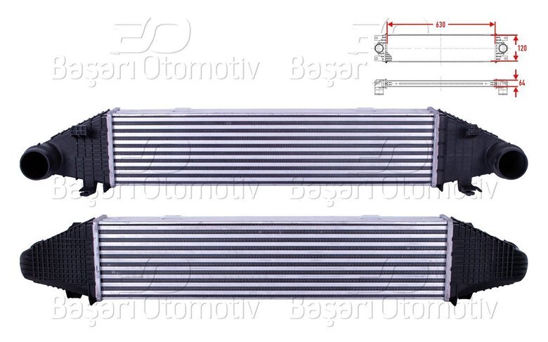 TURBO RADYATORU (INTERCOOLER) 630X120X64