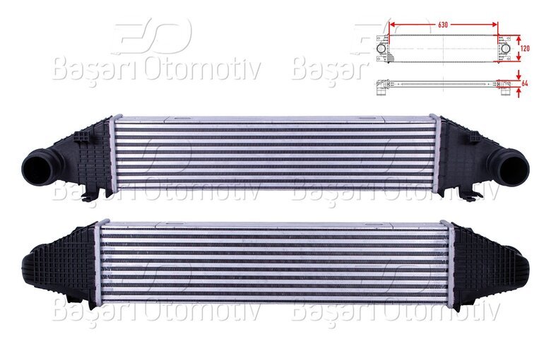 TURBO RADYATORU (INTERCOOLER) 630X120X64