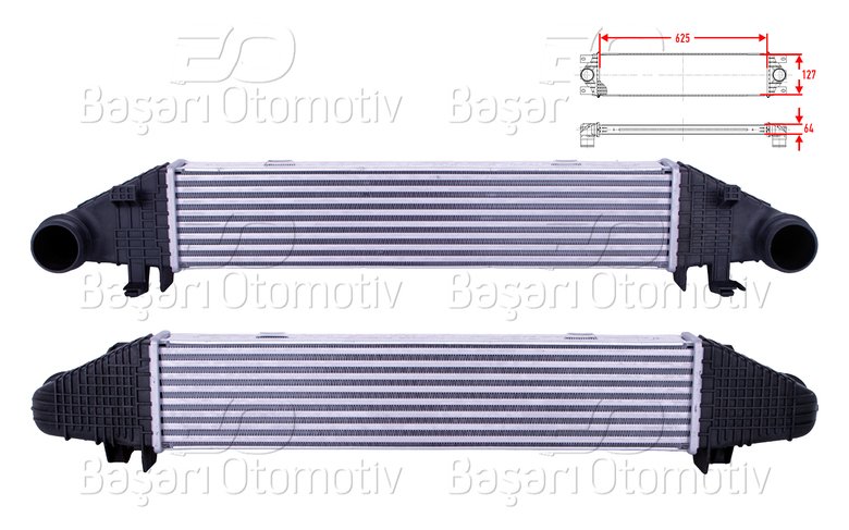 TURBO RADYATORU (INTERCOOLER) 625X127X64