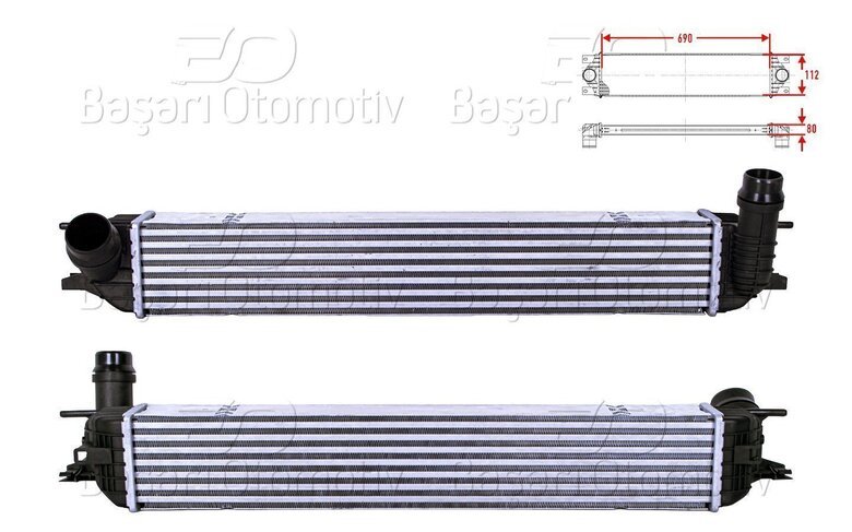 TURBO RADYATORU (INTERCOOLER) 690X112X80