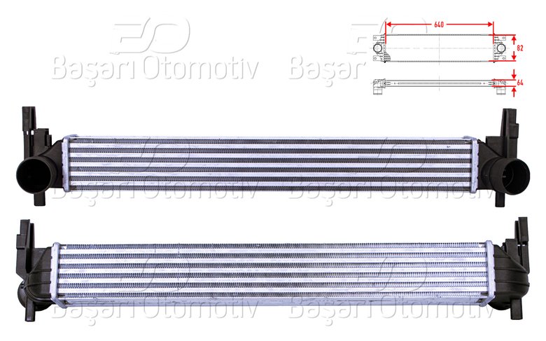 TURBO RADYATORU (INTERCOOLER) 640X82X64