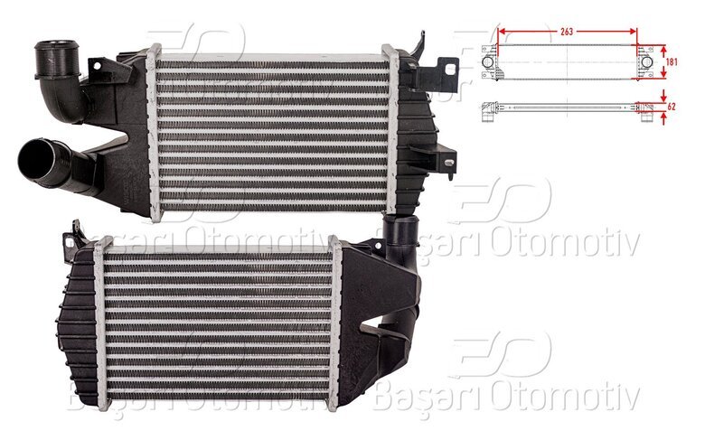 TURBO RADYATORU (INTERCOOLER) 263X176X62