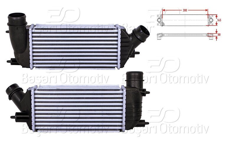 TURBO RADYATORU (INTERCOOLER) 300X145X80