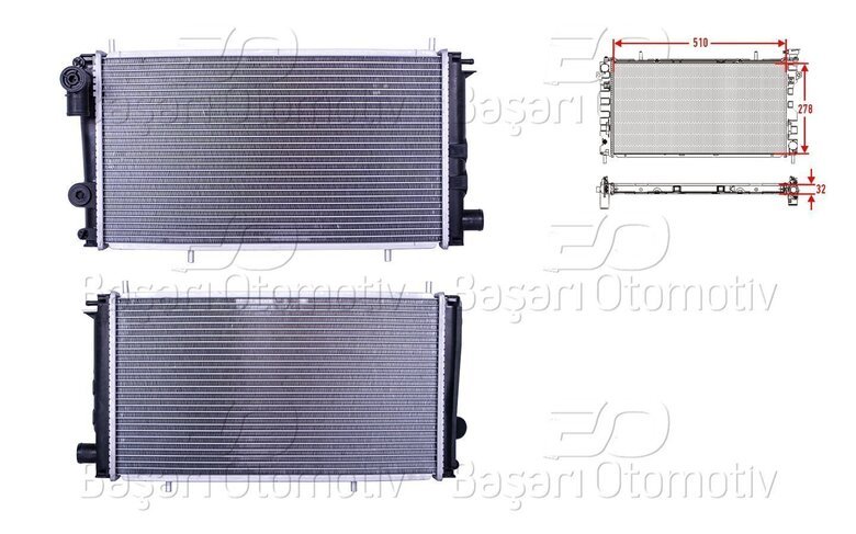 SU RADYATORU BRAZING MT 510X278X32 MM