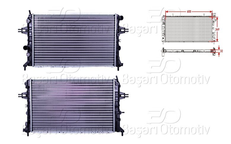 SU RADYATORU MEKANIK MT-AT 600X369x32