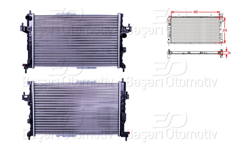 SU RADYATORU MEKANIK MT 600X370x34