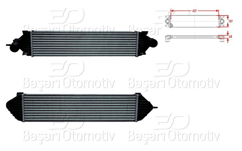 TURBO RADYATORU (INTERCOOLER) 655X157X40