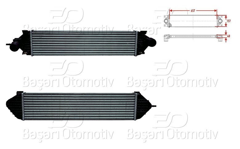 TURBO RADYATORU (INTERCOOLER) 655X157X40