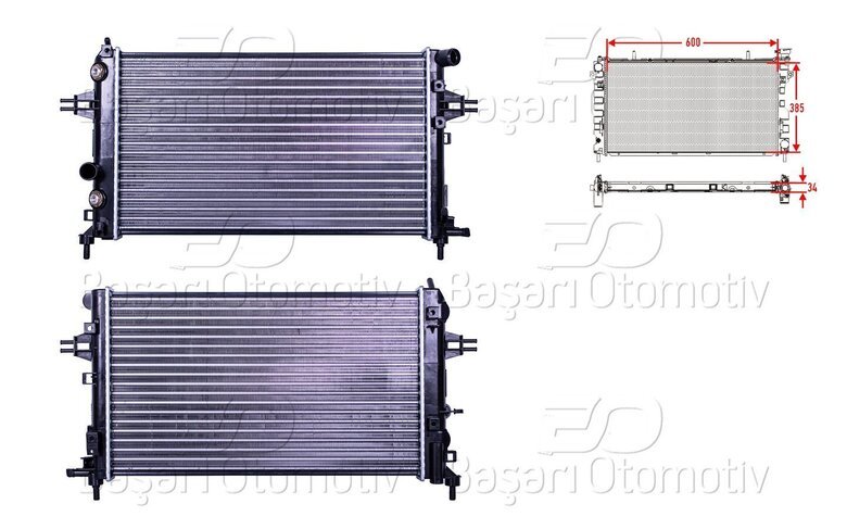 SU RADYATORU MEKANIK AT 600X385X34 MUSURSUZ