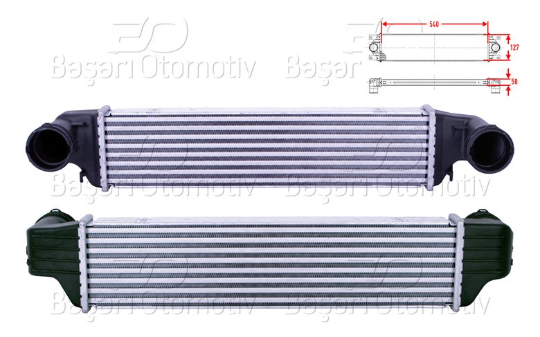 TURBO RADYATORU (INTERCOOLER) 540X127X50