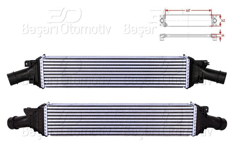 TURBO RADYATORU (INTERCOOLER) 667X142X64