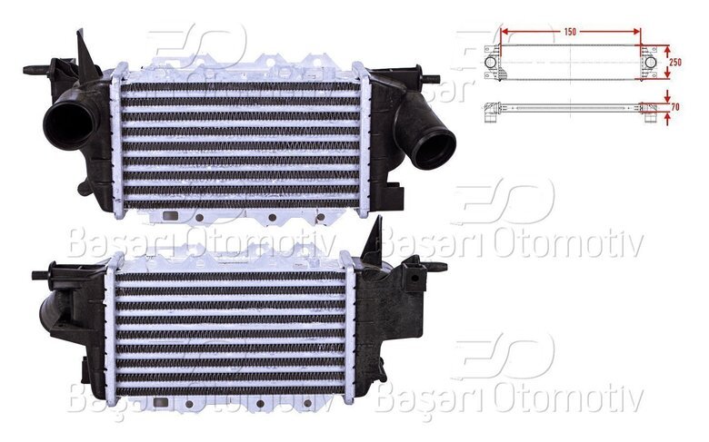 TURBO RADYATORU (INTERCOOLER) 150X250X70