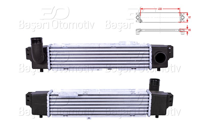 TURBO RADYATORU (INTERCOOLER) 450X97X85