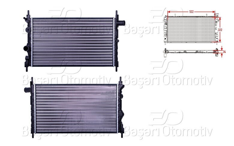 SU RADYATORU MEKANIK MT 522X322X34