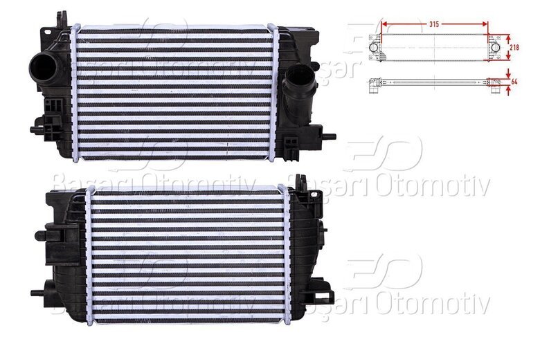 TURBO RADYATORU (INTERCOOLER) 315X218X64