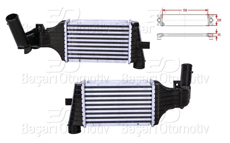 TURBO RADYATORU (INTERCOOLER) 150X220X65