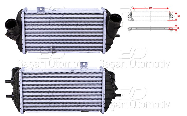 TURBO RADYATORU (INTERCOOLER) 300X150X90