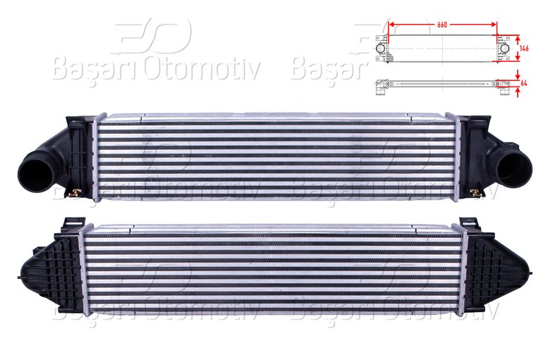 TURBO RADYATORU (INTERCOOLER) 660X146X64