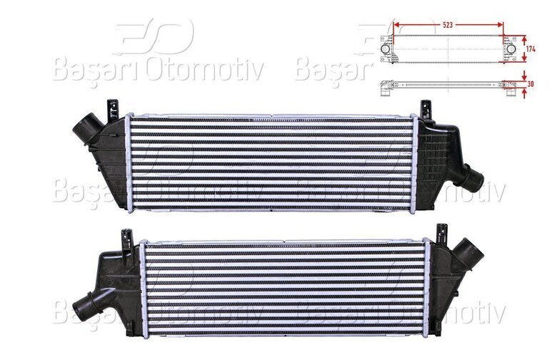 TURBO RADYATORU (INTERCOOLER) 523X174X30