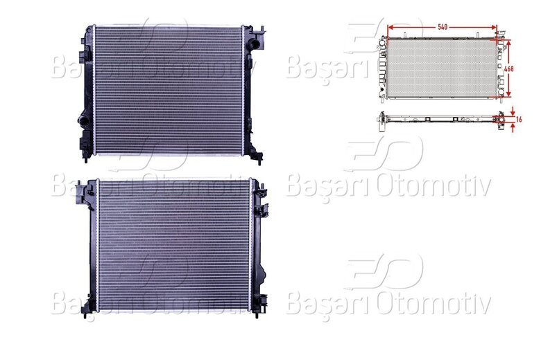 SU RADYATORU BRAZING MT 540X468X16 MM
