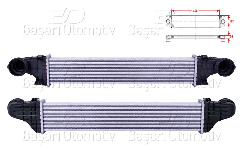 TURBO RADYATORU (INTERCOOLER) 648X113X50