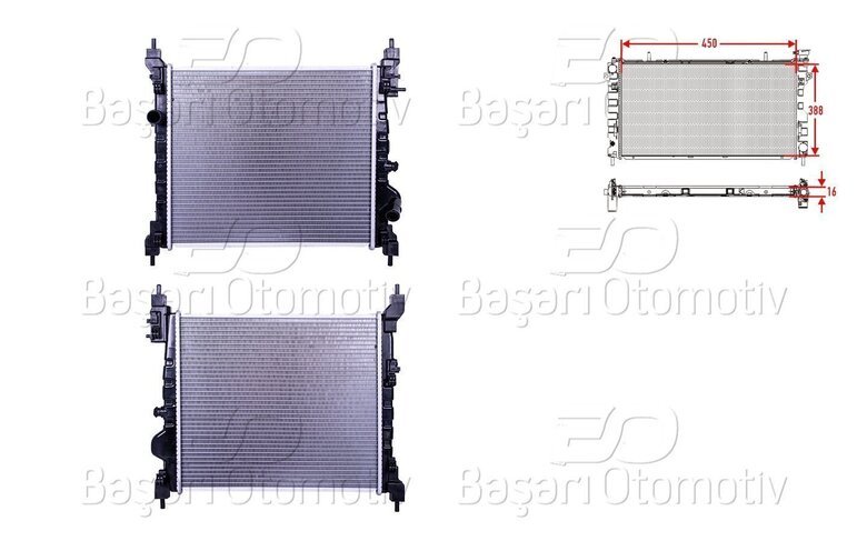 SU RADYATORU BRAZING MT 450X388X16
