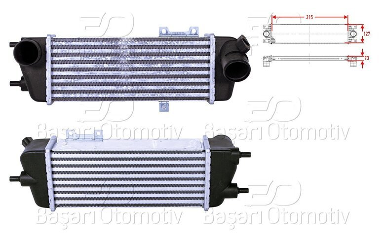 TURBO RADYATORU (INTERCOOLER) 315X127X73