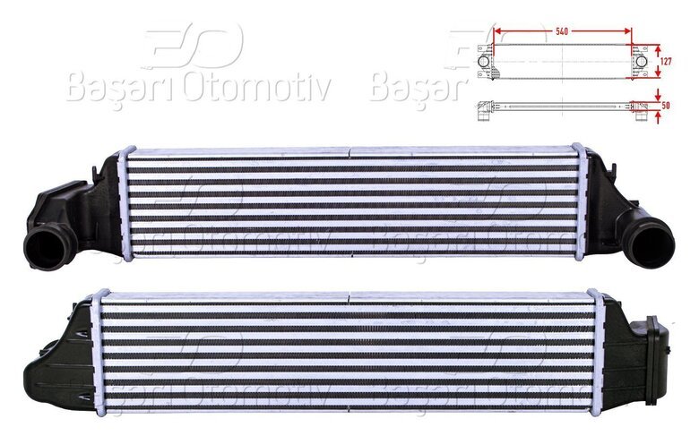 TURBO RADYATORU (INTERCOOLER) 540X127X50