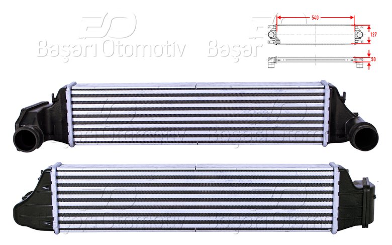TURBO RADYATORU (INTERCOOLER) 540X127X50