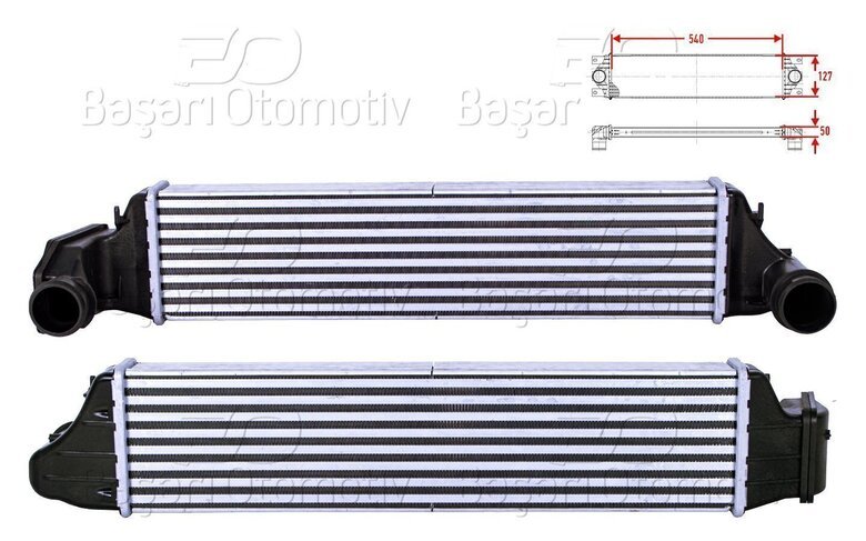 TURBO RADYATORU (INTERCOOLER) 540X127X50
