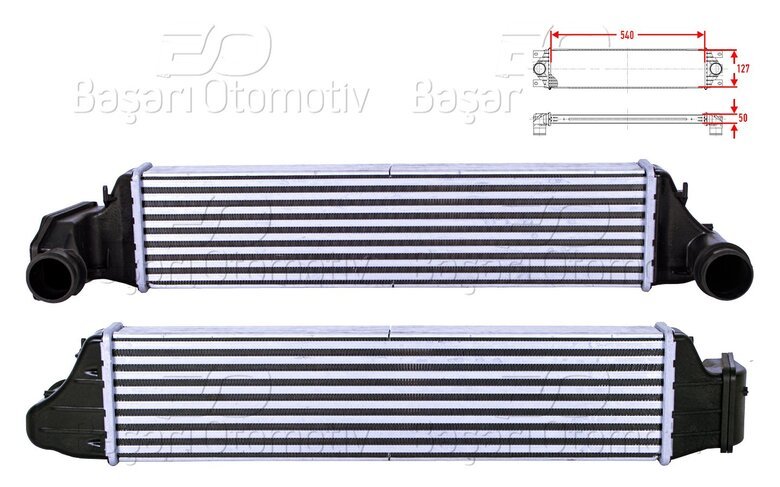 TURBO RADYATORU (INTERCOOLER) 540X127X50